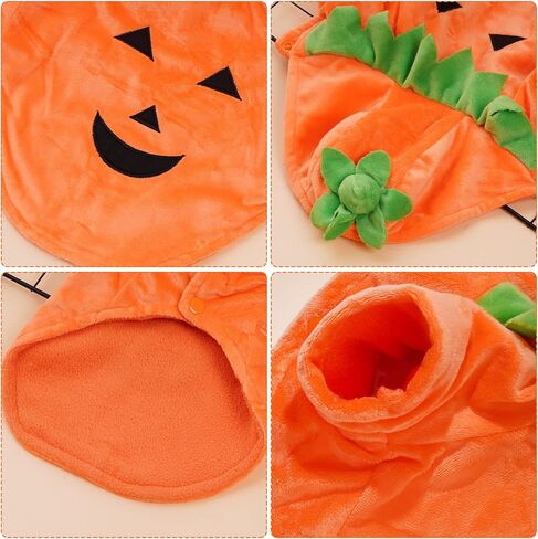 Pumpkin Costumes for Dogs, Halloween Costume for Dogs Small, Pet Cosplay Dress, Puppy Warm Outfits Fleece Hoodie, (M for 5.5~8.0 lbs) in Saudi Arabia