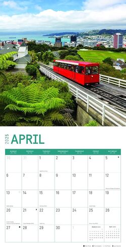 2025 New Zealand Monthly Wall Calendar by Bright Day, 12 x 12 Inch Aotearoa Kiwi Auckland Wellington in Saudi Arabia