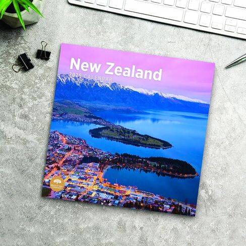 2025 New Zealand Monthly Wall Calendar by Bright Day, 12 x 12 Inch Aotearoa Kiwi Auckland Wellington in Saudi Arabia