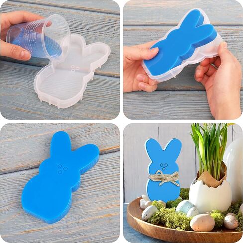 Juome عيد الفصح الراتنج قوالب السيليكون، 3 قطع الراتنج شكل الأرنب قوالب لراتنجات الايبوكسي، DIY الحرف أرنب الجدول المركزية الحلي ديكور المنزل in Kuwait