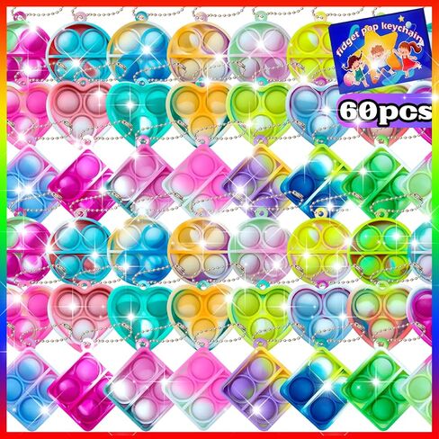 Pop Fidget Keychain It Mini Fidget Toys Bulk 30 Pack Party Favors for Kids 4-8,8-12 Year Boys Girls Push Pops Bulk Toys Its Small Prizes for Kids Classroom Birthday Party Favors Bubble Poppers in Saudi Arabia