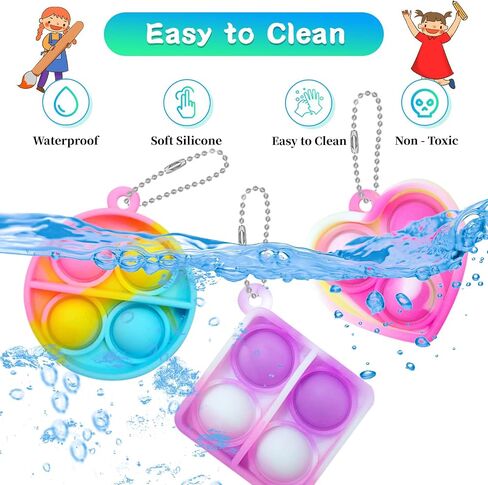 Pop Fidget Keychain It Mini Fidget Toys Bulk 30 Pack Party Favors for Kids 4-8,8-12 Year Boys Girls Push Pops Bulk Toys Its Small Prizes for Kids Classroom Birthday Party Favors Bubble Poppers in Saudi Arabia