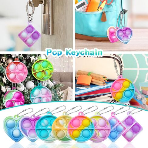 Pop Fidget Keychain It Mini Fidget Toys Bulk 30 Pack Party Favors for Kids 4-8,8-12 Year Boys Girls Push Pops Bulk Toys Its Small Prizes for Kids Classroom Birthday Party Favors Bubble Poppers in Saudi Arabia