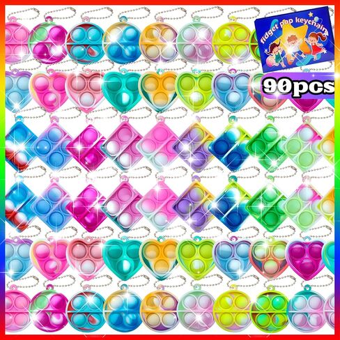 Pop Fidget Keychain It Mini Fidget Toys Bulk 30 Pack Party Favors for Kids 4-8,8-12 Year Boys Girls Push Pops Bulk Toys Its Small Prizes for Kids Classroom Birthday Party Favors Bubble Poppers in Saudi Arabia