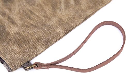 Gootium Waxed Canvas Zip Folio Pencil Pouch - Office Supply Zippered Makeup Bag Multipurpose File Folder - Size 13"x9.4", Olive Drab in Kuwait