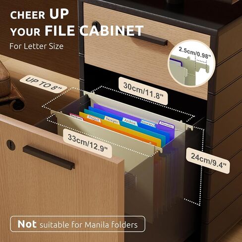 ThinkTex Plastic Expanding Hanging File Folders, 7 Innovative 1.2/'' Accordian Pockets, Large Capacity, Multi-Color Tabs, Letter Size for Filing Cabinet - Black-6 pack in Saudi Arabia