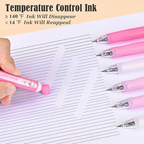 BAYTORY 18Pcs Retractable Erasable Gel Pens, 0.5 mm Fine Point, 4Pcs Blue & 4Pcs Black Ink Pens & 10Pcs Black Refills, Quick Dry Cute Eraser Pen, Smooth Writing (Multicolor) in Saudi Arabia
