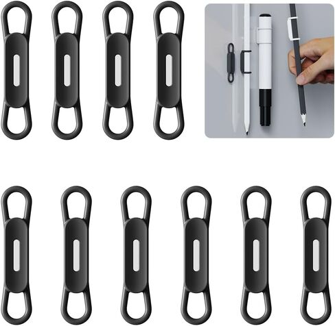 WALLFID 10-Pack Magnetic Silicone Pen Holder Clips - Ideal for Gel Ink Pens or Dry Erase Markers, Compatible with Desk, Refrigerator, Whiteboard, Clipboard - Includes Magnet Sheet (Pink,10 pack) in Saudi Arabia