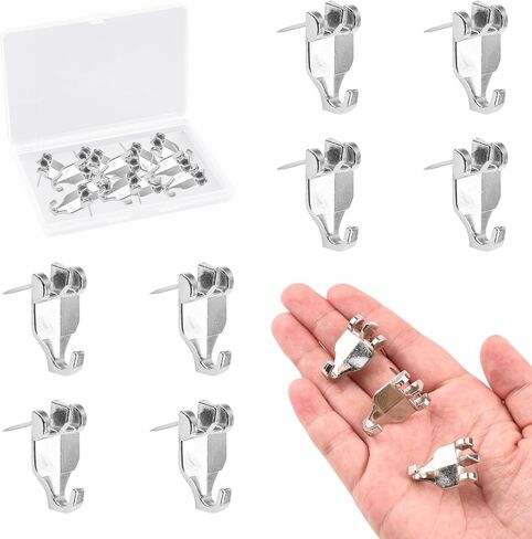 INCREWAY Heavy Duty 20Pcs Nail-Free Picture Hangers Easy Tool-Free Drywall Art Hanger Hooks for Photo Frame, Small Mirrors, Artworks (Silver) in Saudi Arabia