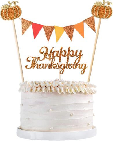 Acrylic 4PCS Happy Thanksgiving Cake Topper,Cupcake decoration,Thanksgiving Party/Fall Harvest Decoration Supplies. in Saudi Arabia
