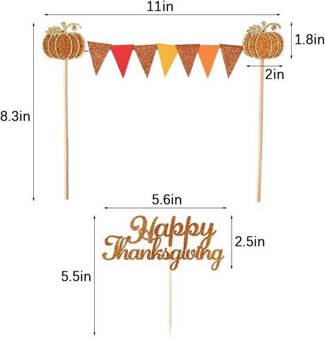 Acrylic 4PCS Happy Thanksgiving Cake Topper,Cupcake decoration,Thanksgiving Party/Fall Harvest Decoration Supplies. in Saudi Arabia