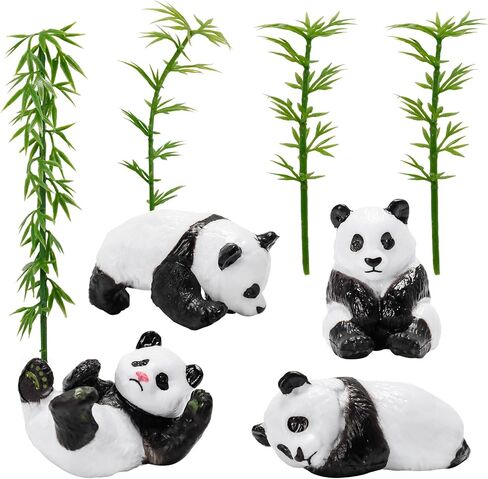 Bbiamsleep 8 قطع تماثيل الباندا المصغرة اللطيفة الصغيرة الباندا الخيزران كعكة توبر الباندا البلاستيكية لعيد الميلاد هدية عيد ميلاد in Kuwait