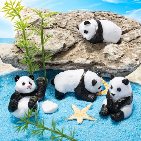 Bbiamsleep 8 قطع تماثيل الباندا المصغرة اللطيفة الصغيرة الباندا الخيزران كعكة توبر الباندا البلاستيكية لعيد الميلاد هدية عيد ميلاد in Kuwait