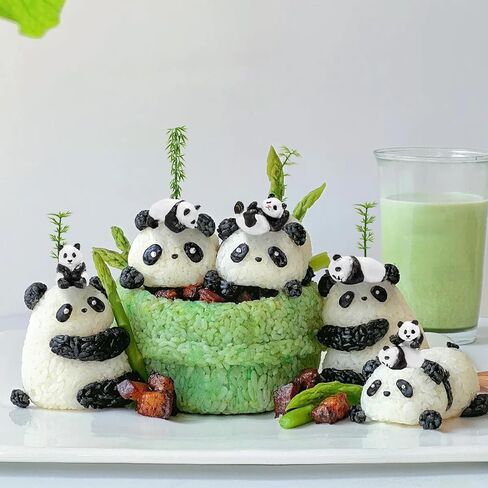 Bbiamsleep 8 قطع تماثيل الباندا المصغرة اللطيفة الصغيرة الباندا الخيزران كعكة توبر الباندا البلاستيكية لعيد الميلاد هدية عيد ميلاد in Kuwait