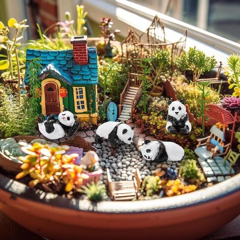Bbiamsleep 8 قطع تماثيل الباندا المصغرة اللطيفة الصغيرة الباندا الخيزران كعكة توبر الباندا البلاستيكية لعيد الميلاد هدية عيد ميلاد in Kuwait