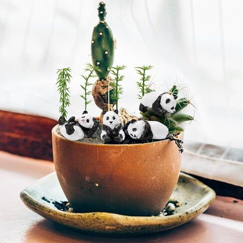 Bbiamsleep 8 قطع تماثيل الباندا المصغرة اللطيفة الصغيرة الباندا الخيزران كعكة توبر الباندا البلاستيكية لعيد الميلاد هدية عيد ميلاد in Kuwait