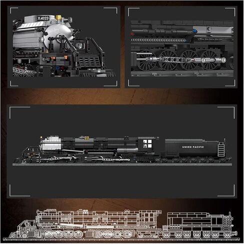 مجموعة ألعاب مكعبات بناء قطار البخار، نموذج عرض قطار قاطرة بيج بوي مع مجموعة مسارات القطار لمحبي القطارات وعشاق القطارات (1608 قطعة) in Kuwait
