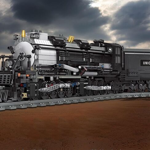 مجموعة ألعاب مكعبات بناء قطار البخار، نموذج عرض قطار قاطرة بيج بوي مع مجموعة مسارات القطار لمحبي القطارات وعشاق القطارات (1608 قطعة) in Kuwait