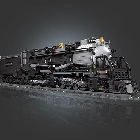 مجموعة ألعاب مكعبات بناء قطار البخار، نموذج عرض قطار قاطرة بيج بوي مع مجموعة مسارات القطار لمحبي القطارات وعشاق القطارات (1608 قطعة) in Kuwait