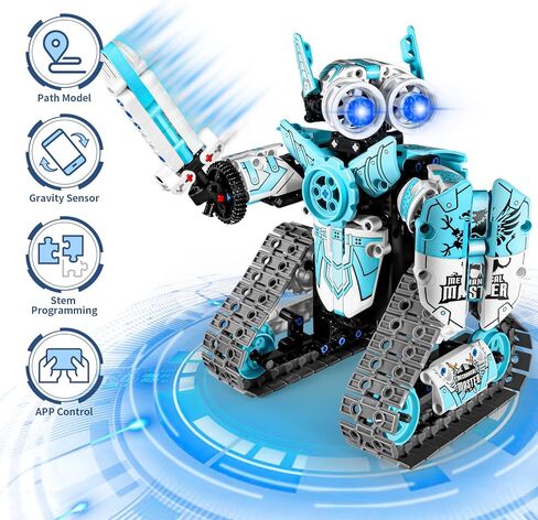 Amy&Benton Girls Remote Control Robot Building Kit Stem Pink Robot Kit with APP for 7 8 9 10 11 12 Year Old Girls Birthday Gifts in Saudi Arabia