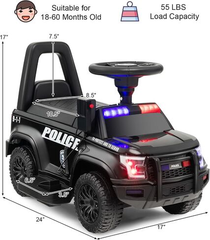 Costzon Ride On Push Car for Toddlers, Licensed Mercedes Benz Sliding Car w/Steering Wheel, Horn, Headlights, Under Seat Storage, Foot-to-Floor Riding Toy for Boys Girls 18-36 Months (Fire Truck, Red) in Kuwait