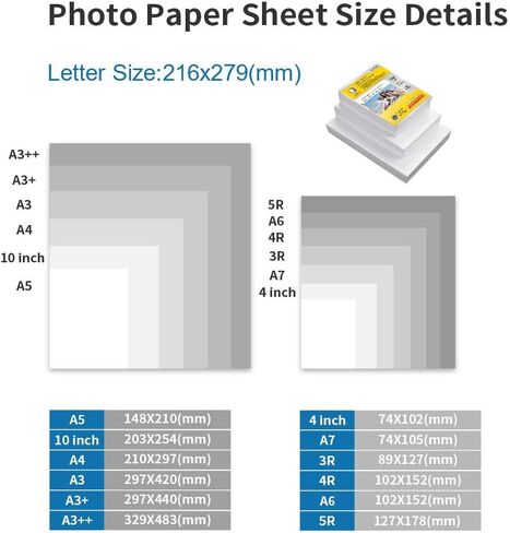 MR.R Single Side High Glossy Inkjet Photo Paper, 260gsm 69LB,8.5''x11'',100 sheets per pack in Saudi Arabia