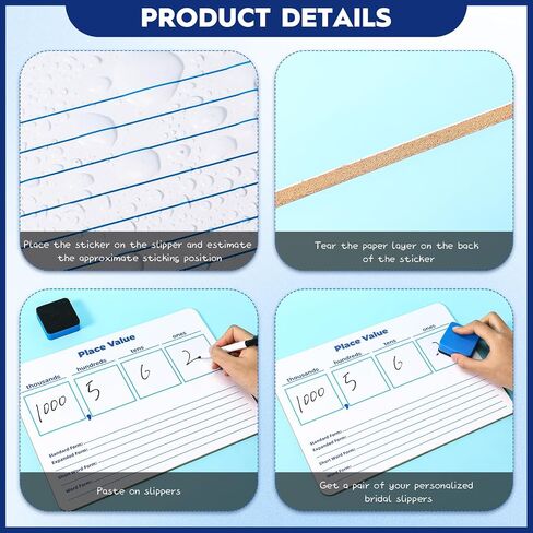 Zhanmai 12 Set Dry Erase Place Value Whiteboard 9" x 12" Double Sided Boards Whiteboard Marker Whiteboard Eraser for Kids for Teaching Place Values from Billions to Decimal Numbers Math Manipulatives in Saudi Arabia