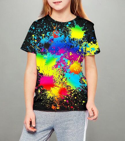 LAIDIPAS Boys Girls 3D Graphic Shirts Cool Crewneck T-Shirt Unisex Short Sleeve Top Tees 6-16 Years in Kuwait
