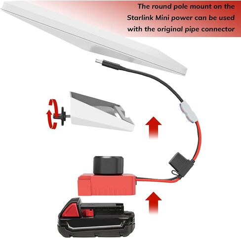 كابل طاقة Starlink MINI DC لبطارية ميلووكي، متوافق مع محول بطارية Milwaukee مباشرة إلى كابل طاقة Starlink Mini DC، مع الصمامات ومحطات الأسلاك، مجموعة Starlink Mini الصغيرة والمحمولة in Kuwait