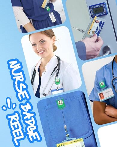 Plifal Nurse Badge Reel Holder - Retractable with ID Clip for Nursing Name Tag Card Light Heart Nursing Student Doctor Green Xmas in Saudi Arabia