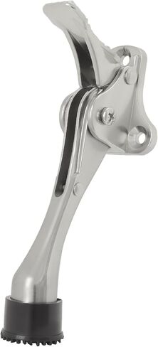 4 Pack Kickdown Door Stoppers 4 Inches, Heavy Duty Door Stoppers for Bottom of Door, Door Stop with One Touch and Soft Rubber Tips, Zinc, Black in Kuwait