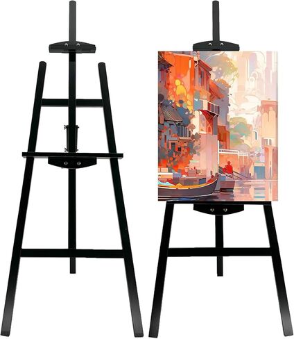 Adjustable Wooden Painting Easel, Pine Art Easel Stand Hold up to 43'', Painting Canvas for Wedding Sign and Poster, Drawing for Adults, Begginners and Students, Walnut in Kuwait