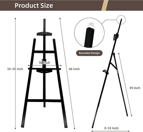 Adjustable Wooden Painting Easel, Pine Art Easel Stand Hold up to 43'', Painting Canvas for Wedding Sign and Poster, Drawing for Adults, Begginners and Students, Walnut in Kuwait