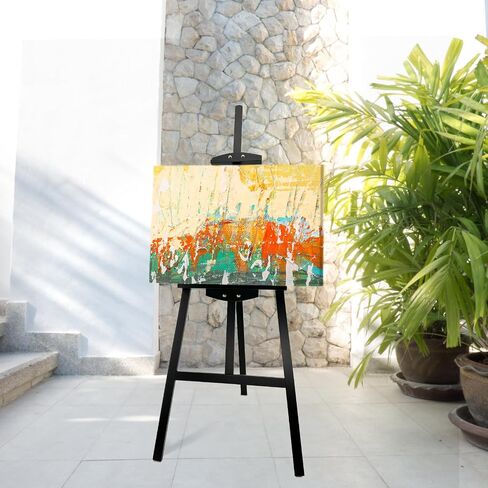Adjustable Wooden Painting Easel, Pine Art Easel Stand Hold up to 43'', Painting Canvas for Wedding Sign and Poster, Drawing for Adults, Begginners and Students, Walnut in Kuwait