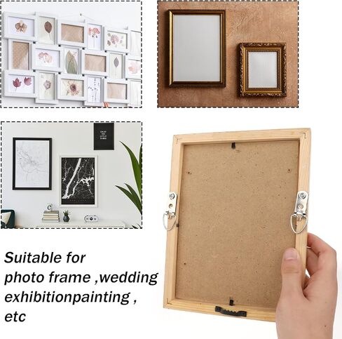 10 Pack Picture Hangers D Ring Hooks for Hanging with Screws D Ring Picture Hanger Picture Hanging Hardware2 Holes for Paintings Clock Artwork Decoration (20 Screws, 1 Storage Case) in Saudi Arabia
