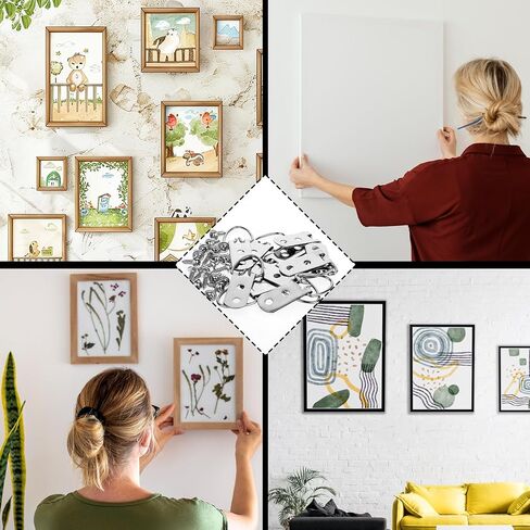 10 Pack Picture Hangers D Ring Hooks for Hanging with Screws D Ring Picture Hanger Picture Hanging Hardware2 Holes for Paintings Clock Artwork Decoration (20 Screws, 1 Storage Case) in Saudi Arabia