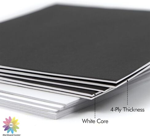 مركز لوحة السجادة، 10 عبوات 8X8 لوحة دعم غير مقطوعة - ورقة كاملة - للفنون والمطبوعات والصور والمطبوعات والمزيد (أبيض/أسود اللون) in Kuwait