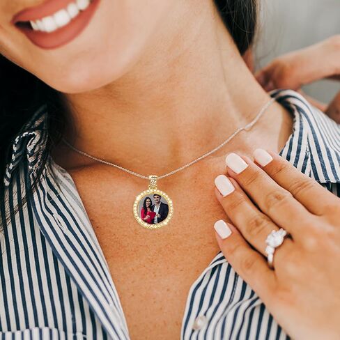 PATIKIL Double Sided Blank Picture Pendants, Rotatable Round Rhinestone Bezel Pendant Trays with Discs for Photo Pendants DIY Crafts Making in Saudi Arabia