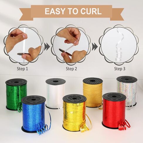 500 Yard White Ribbon, Crimped White Curling Ribbon, Curling Ribbon for Gift Wrapping, Balloon Ribbon, Balloon String, Curly Ribbon, Gift Ribbon for Birthday, Baby Shower, Christmas in Saudi Arabia