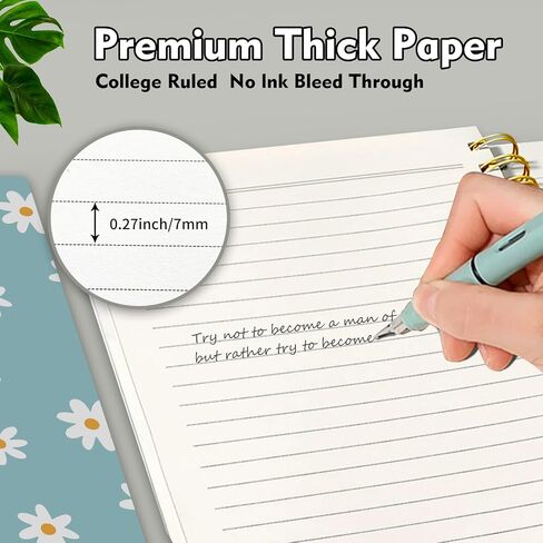 Spiral Journal Notebook,Strong TwinWire Binding with Premium Paper for Girl Women,Cool Funny 120 Pages,100gsm A5 College Ruled NotebookJournal,Perfect for Gifts Nurse Teacher Women(Cute Daisy) in Saudi Arabia