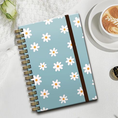 Spiral Journal Notebook,Strong TwinWire Binding with Premium Paper for Girl Women,Cool Funny 120 Pages,100gsm A5 College Ruled NotebookJournal,Perfect for Gifts Nurse Teacher Women(Cute Daisy) in Saudi Arabia