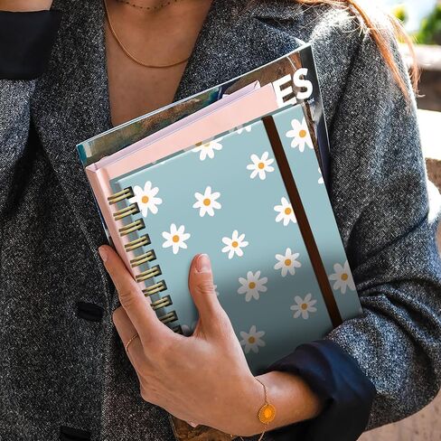 Spiral Journal Notebook,Strong TwinWire Binding with Premium Paper for Girl Women,Cool Funny 120 Pages,100gsm A5 College Ruled NotebookJournal,Perfect for Gifts Nurse Teacher Women(Cute Daisy) in Saudi Arabia