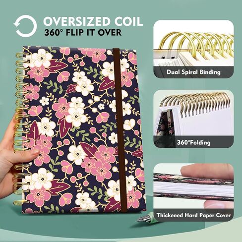 Spiral Journal Notebook,Strong TwinWire Binding with Premium Paper for Girl Women,Cool Funny 120 Pages,100gsm A5 College Ruled NotebookJournal,Perfect for Gifts Nurse Teacher Women(Cute Daisy) in Saudi Arabia