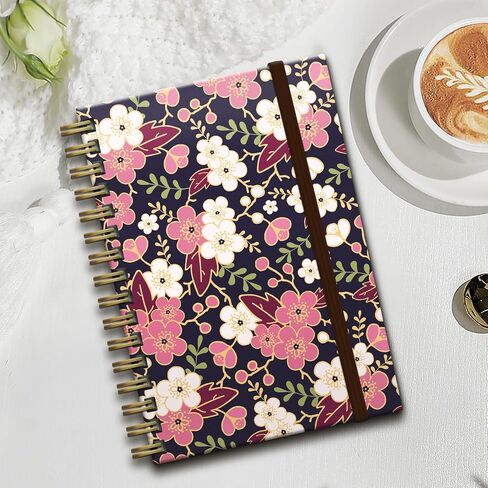 Spiral Journal Notebook,Strong TwinWire Binding with Premium Paper for Girl Women,Cool Funny 120 Pages,100gsm A5 College Ruled NotebookJournal,Perfect for Gifts Nurse Teacher Women(Cute Daisy) in Saudi Arabia