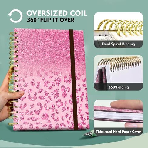 Spiral Journal Notebook,Strong TwinWire Binding with Premium Paper for Girl Women,Cool Funny 120 Pages,100gsm A5 College Ruled NotebookJournal,Perfect for Gifts Nurse Teacher Women(Cute Daisy) in Saudi Arabia