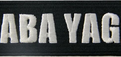 Baba Yaga Patch Morale Funny Embroidered Applique Iron On Sew On Emblem, White & Black in Kuwait