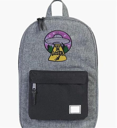 Get in Loser Cartoon Patch Spaceship Applique Embroidered UFO Patch Funny Alien in UFO Ship Sticker Colorful Iron On/Sew On Patch Badge DIY Clothes Bags Accessories Patches, Yellow, L-MF7 in Saudi Arabia