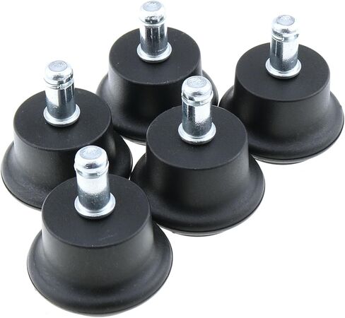 MEETOOT 5 قطع من كرسي الخروع الثابت، عجلة دوارة بديلة لكرسي المكتب أو البراز، عجلة نايلون من الفولاذ المقاوم للصدأ 11 × 22 مم مناسبة للكرسي الخلفي العالي وكرسي المكتب والألعاب in Kuwait