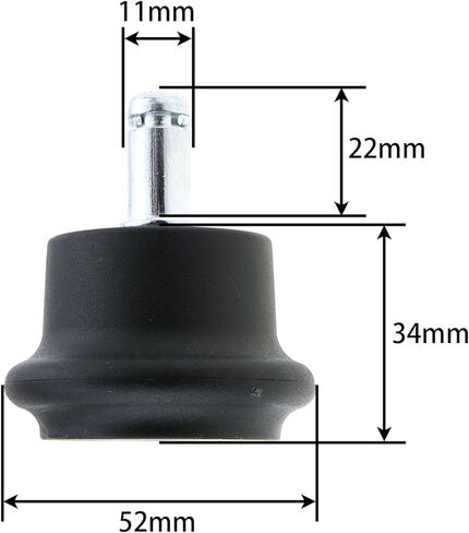 MEETOOT 5 قطع من كرسي الخروع الثابت، عجلة دوارة بديلة لكرسي المكتب أو البراز، عجلة نايلون من الفولاذ المقاوم للصدأ 11 × 22 مم مناسبة للكرسي الخلفي العالي وكرسي المكتب والألعاب in Kuwait