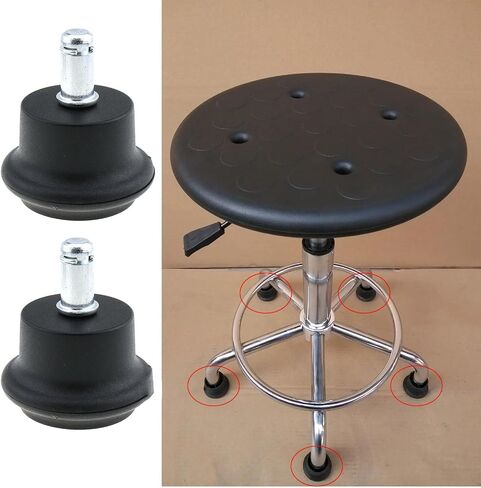 MEETOOT 5 قطع من كرسي الخروع الثابت، عجلة دوارة بديلة لكرسي المكتب أو البراز، عجلة نايلون من الفولاذ المقاوم للصدأ 11 × 22 مم مناسبة للكرسي الخلفي العالي وكرسي المكتب والألعاب in Kuwait